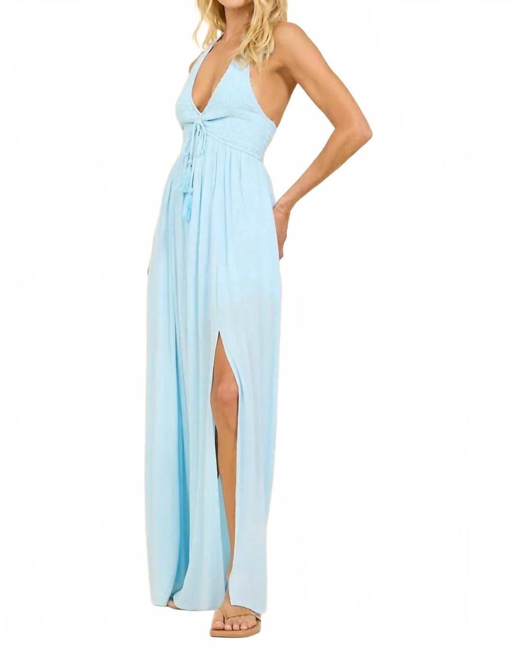 NEW SURF GYPSY women's halter dress in blue splash